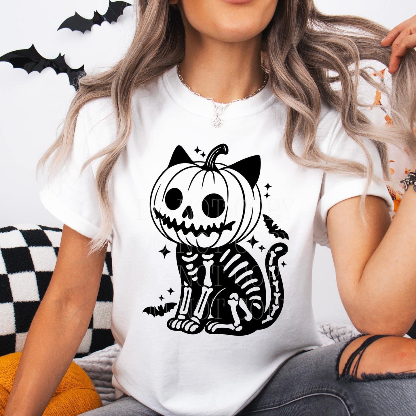 Pumpkin Head Kitty t-shirt