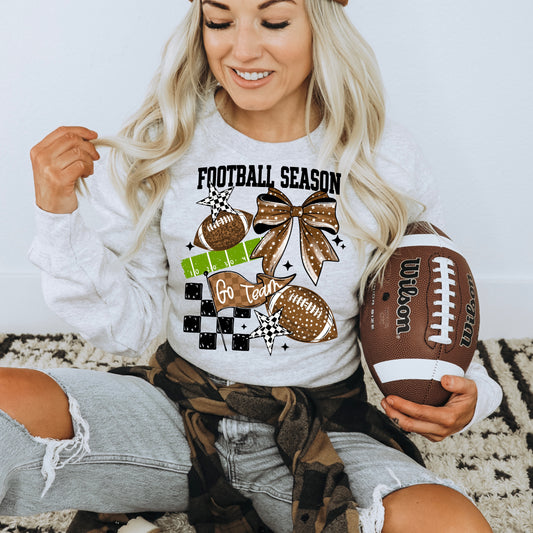 Football Season Collage tee (Black Ink)