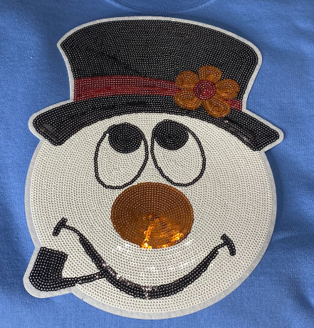 Snowman Sequin Patch Sweatshirt