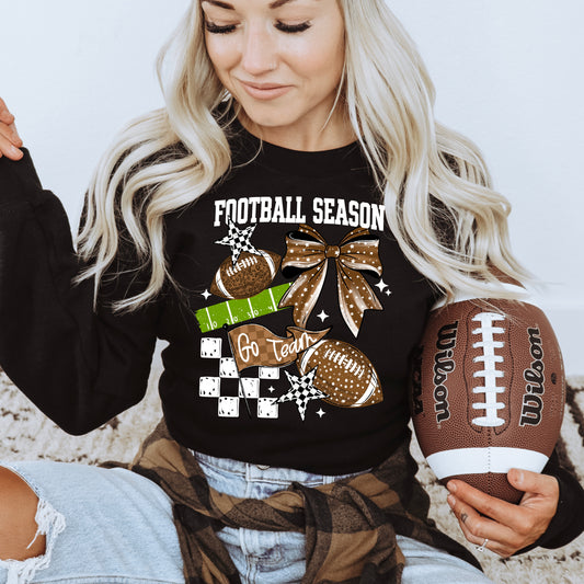 Football Season Collage tee (White Ink)