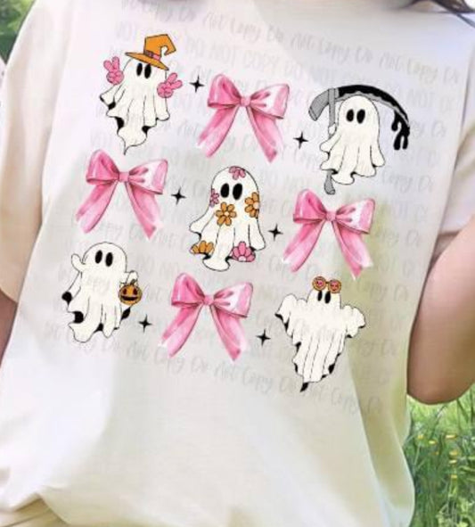 Pink Coquette Bows and Ghosts t-shirt