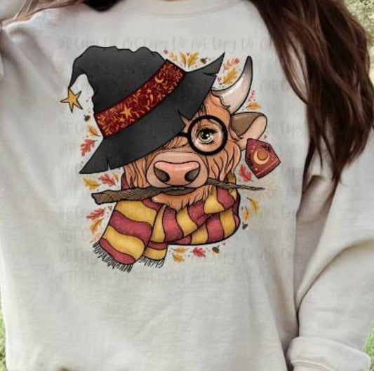 Cow with Witch hat t-shirt