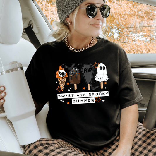 Sweet and Spooky Summer tee (White Ink)
