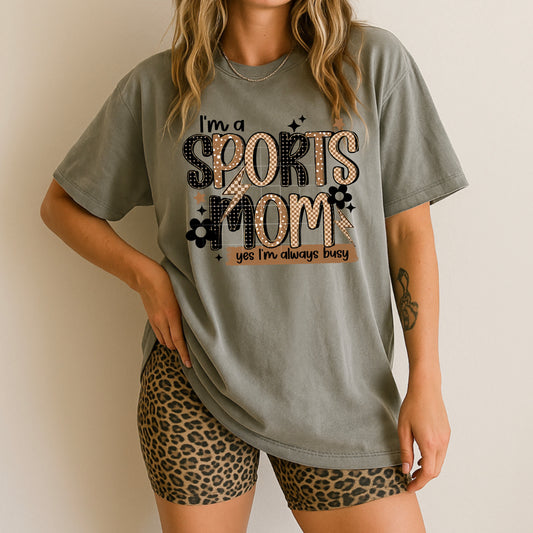Always Busy Sports Mom tee
