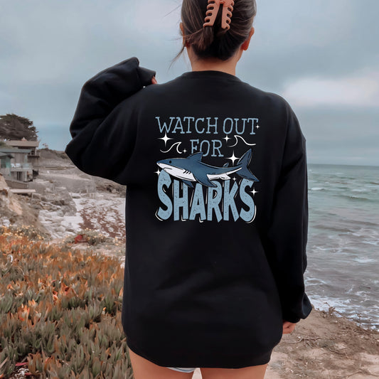 Watch out for Sharks tee (Light Blue)