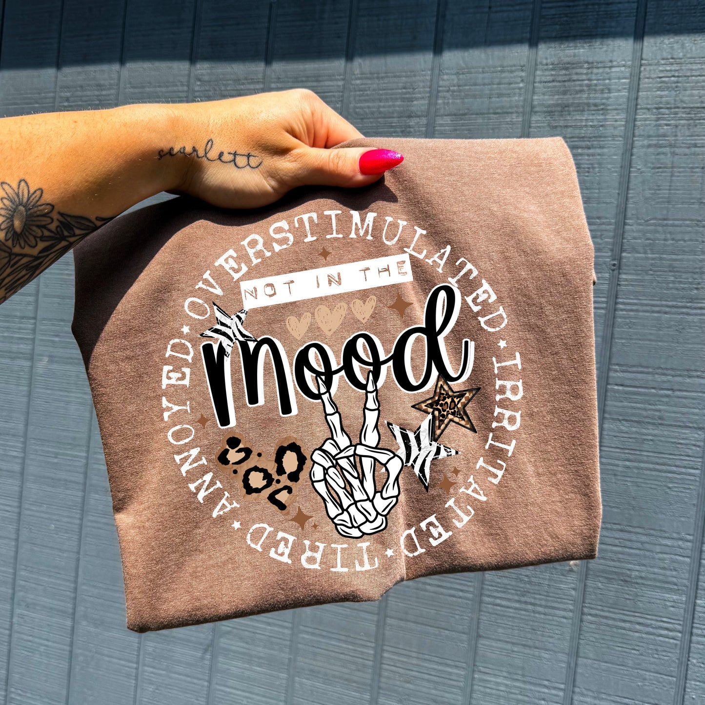 Not in the Mood tee (White Ink)