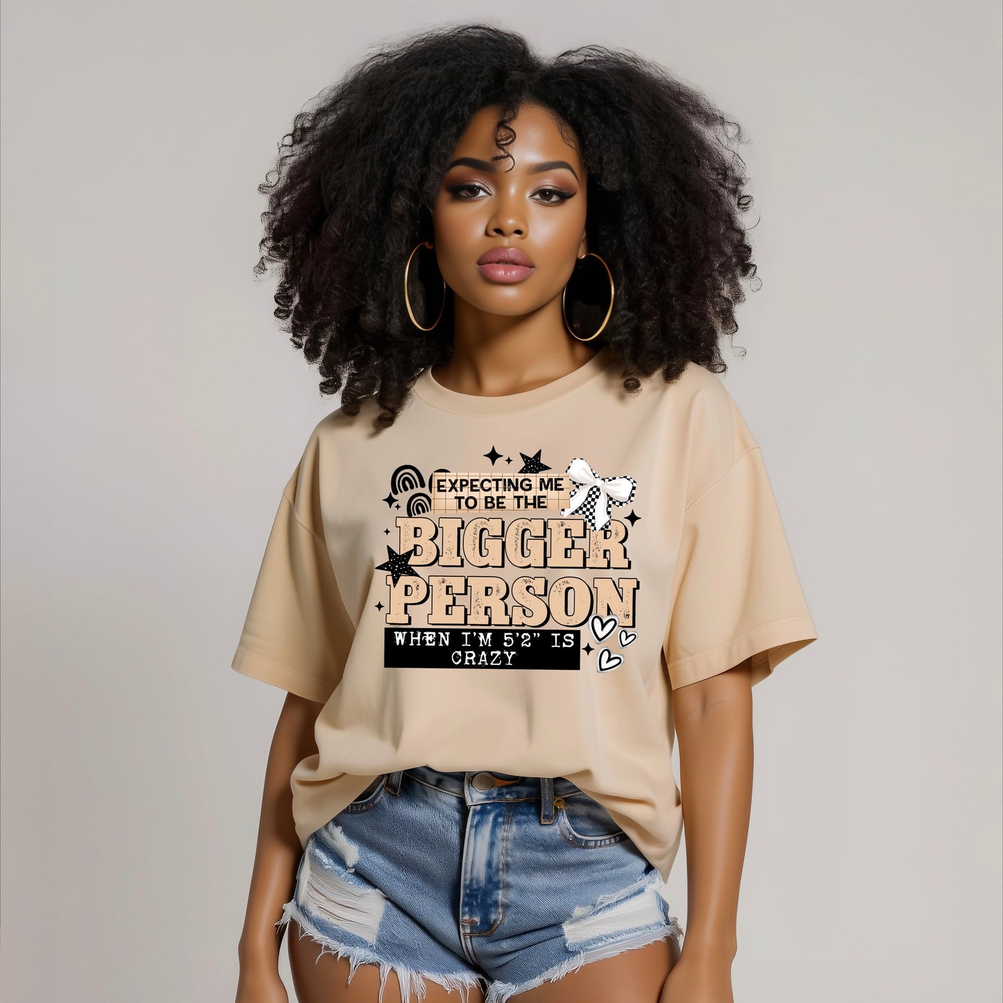 Expecting me to be the Bigger person tee (Black Ink)