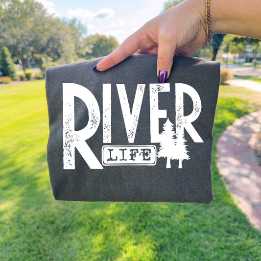 River Life tee (White Ink)