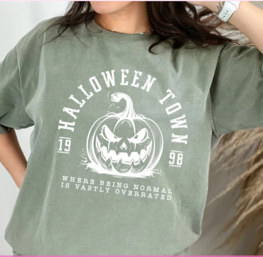 Halloween Town University tee (white ink)