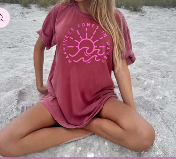 Happiness Comes in Waves t-shirt