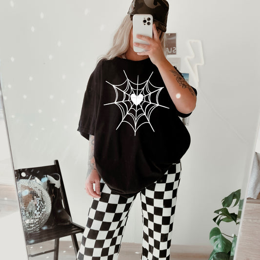 Heart Web tee (White Ink)