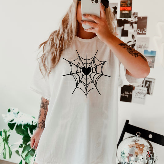 Heart Web tee (Black Ink)