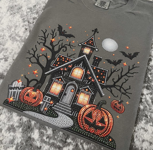 Haunted House with Faux Bling t-shirt