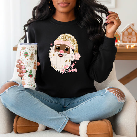 Pink & Gold Santa 1 tee