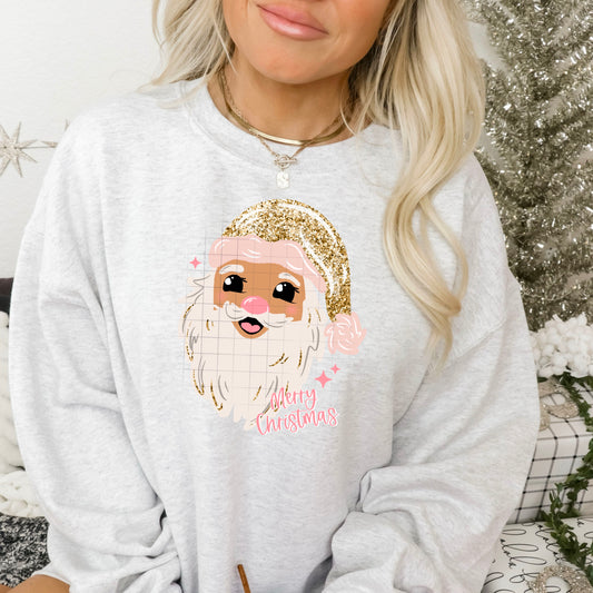 Pink & Gold Santa tee