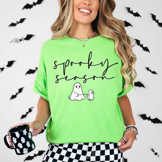 Spooky Season Ghost Walking Dog tee