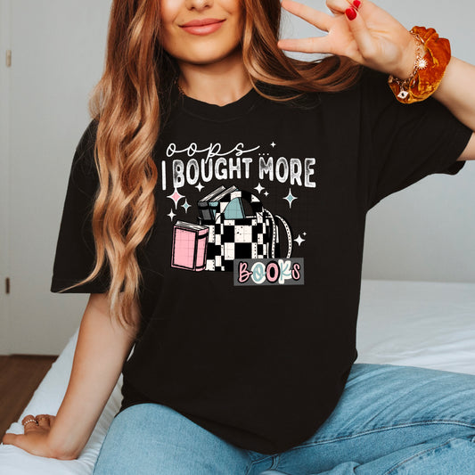 Oops i bought more Books tee (White Ink)