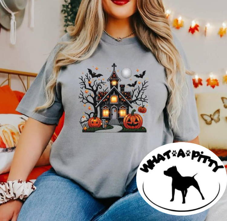 Haunted House with Faux Bling t-shirt