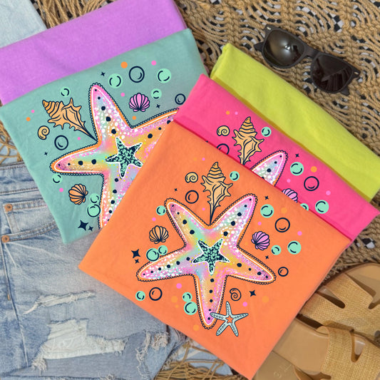 Colorful Starfish tee
