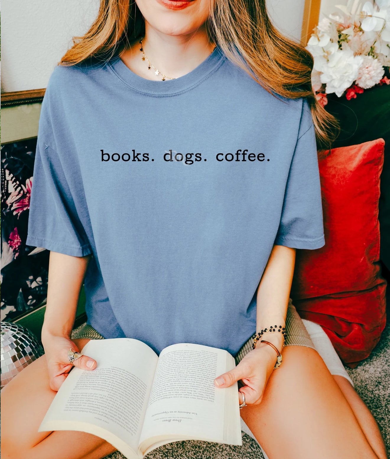 Books. Dogs. Coffee. tee