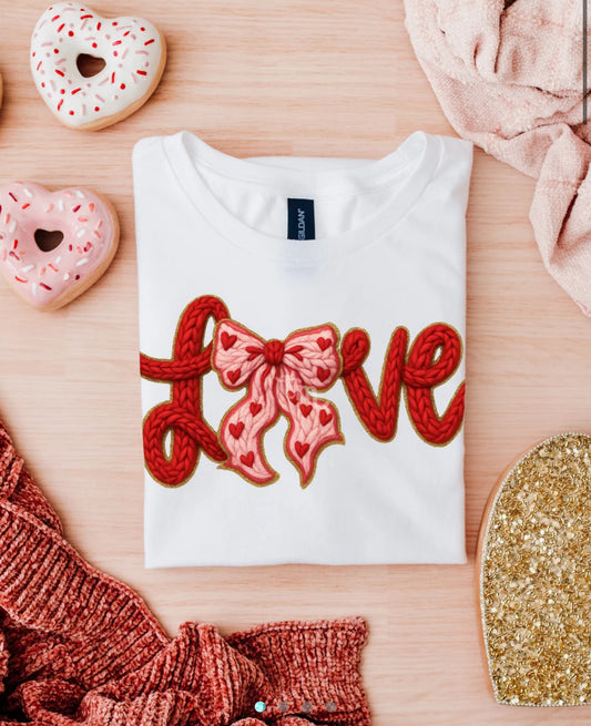 LOVE faux yarn tee