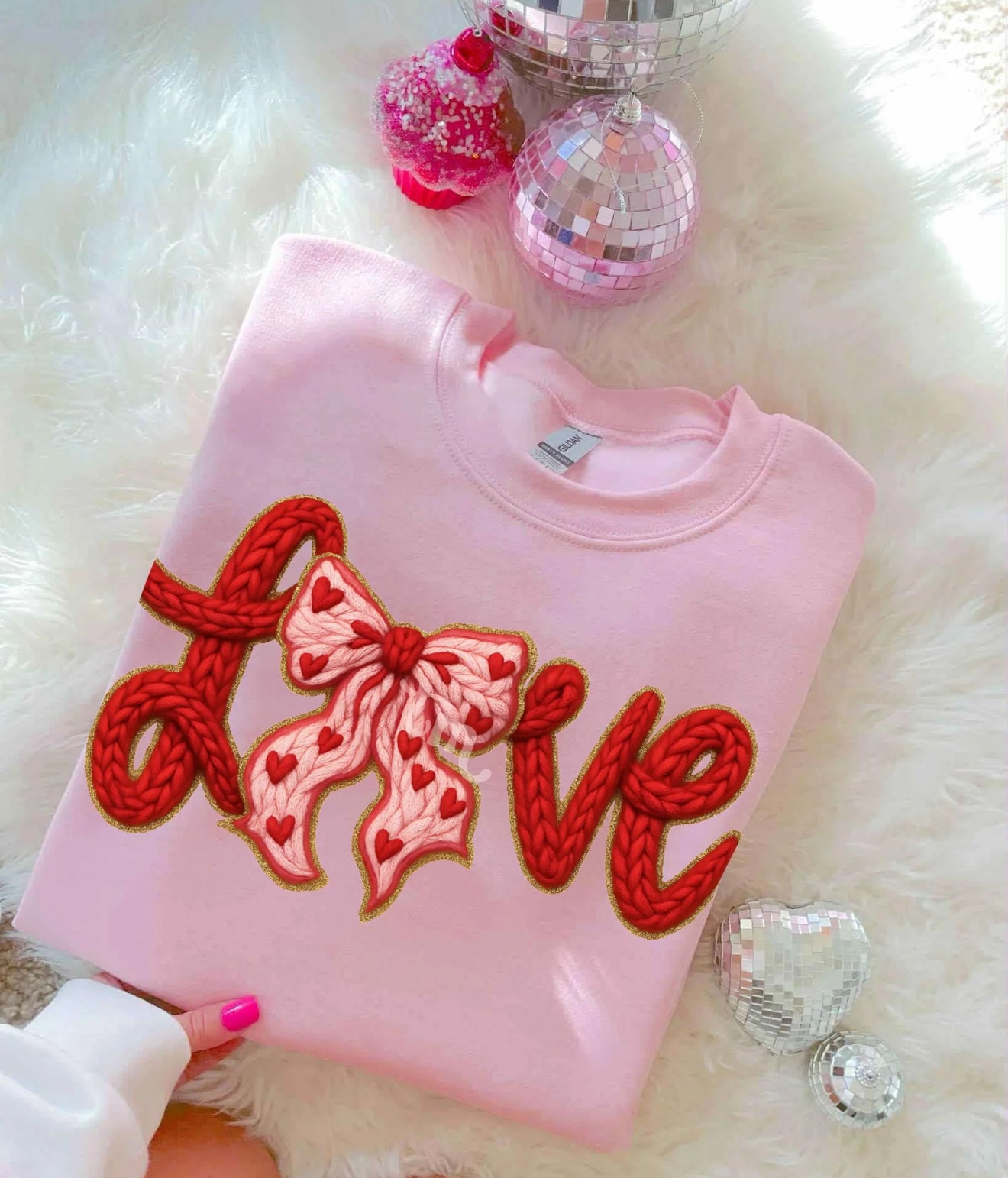 LOVE faux yarn tee