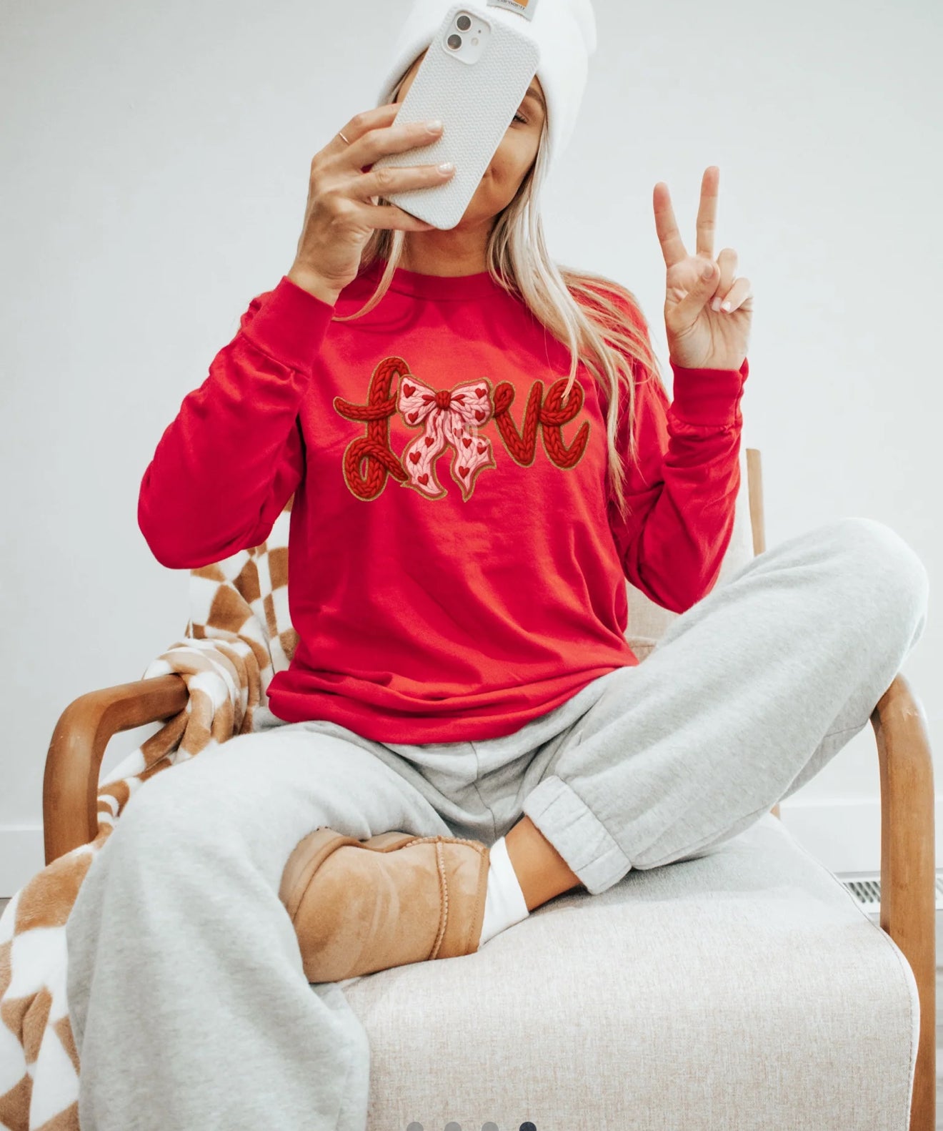 LOVE faux yarn tee
