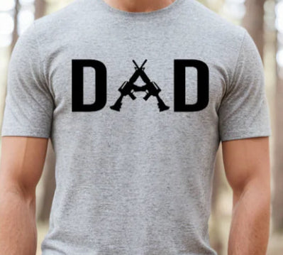 DAD spelled with guns tee