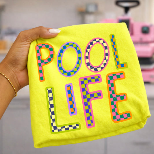 Colorful Checkered Pool Life tee