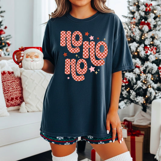 Ho Ho Ho checker tee