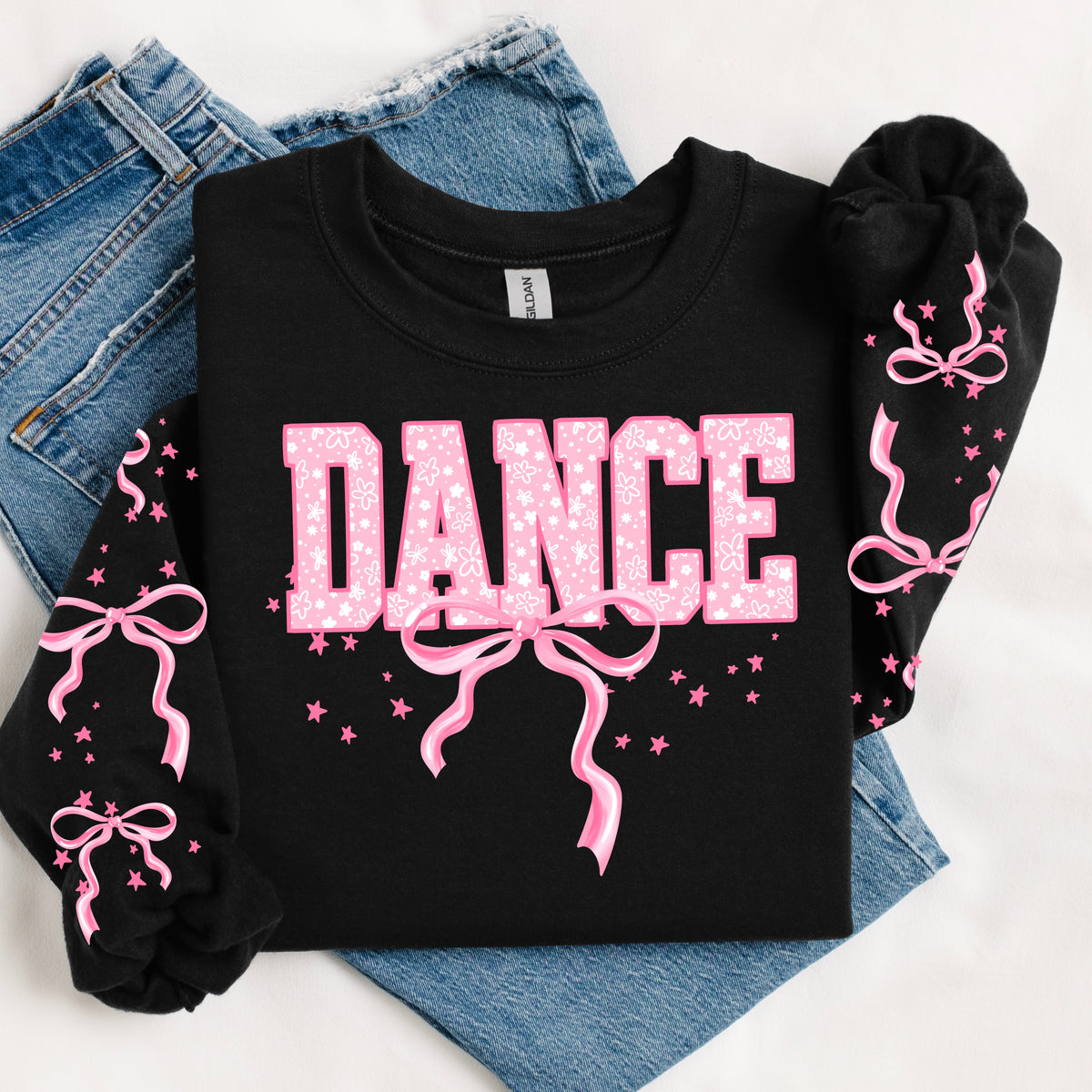 Pink Ribbon DANCE sweatshirt with sleeve designs