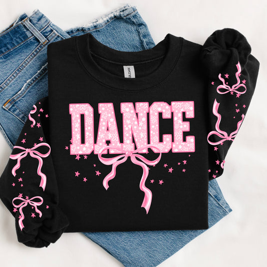 Pink Ribbon DANCE sweatshirt with sleeve designs