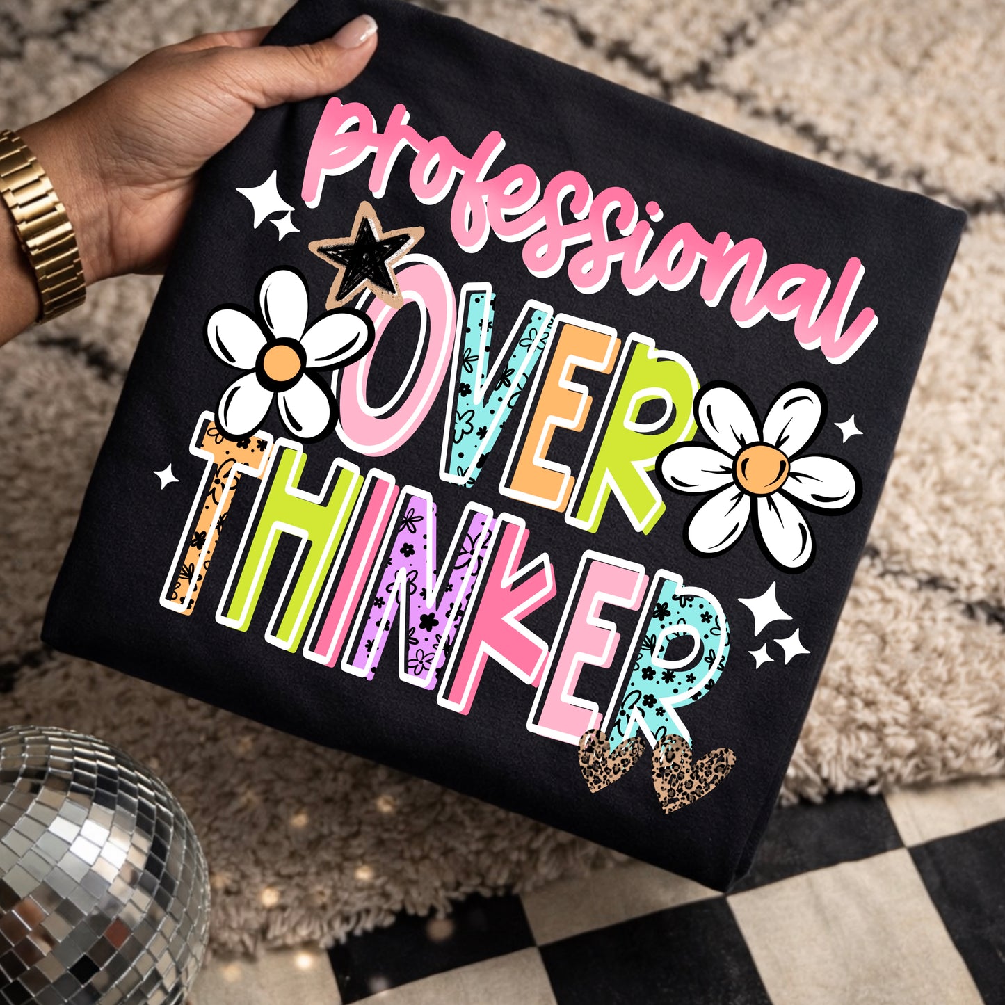 Daisy Professional Overthinker tee (White Ink)