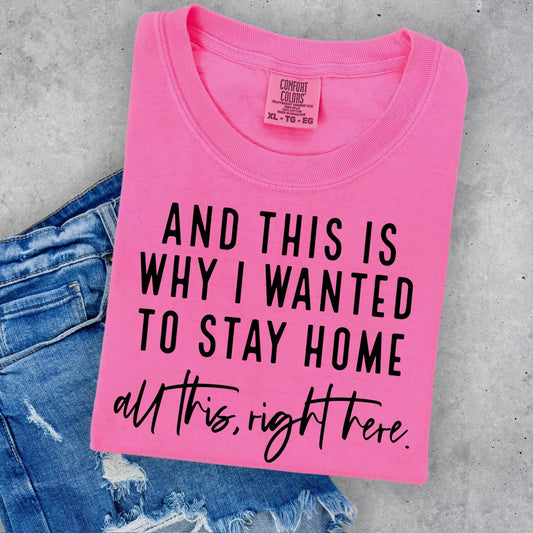 and this is why I wanted to stay home tee
