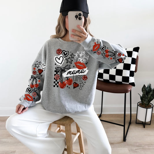 Lucky Mama sweatshirt with sleeve designs