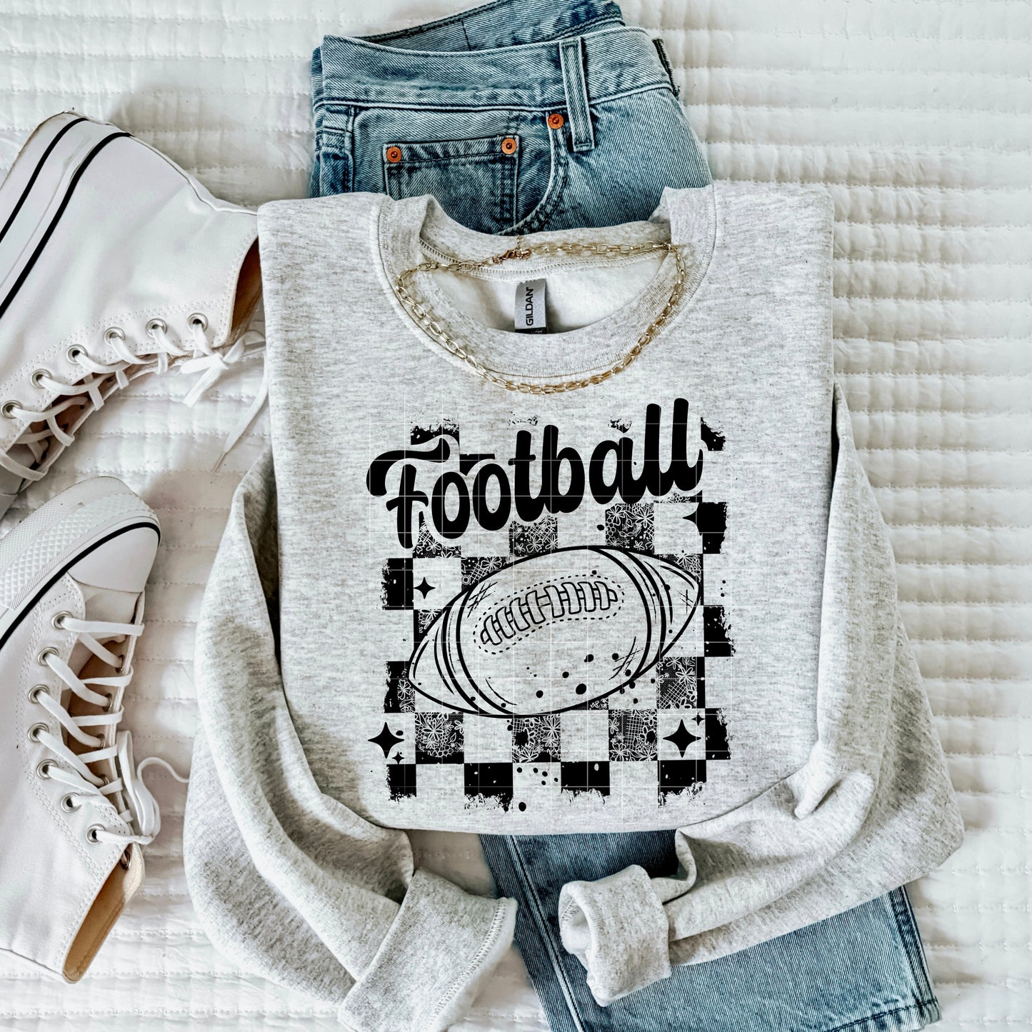 Checker Football tee (Black Ink)