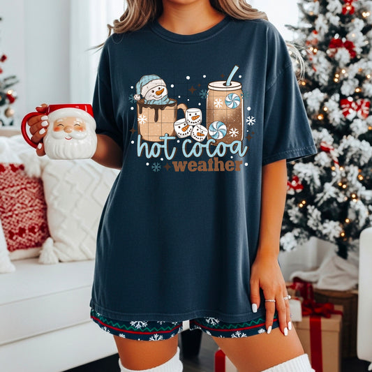Snowman Hot Cocoa Weather tee
