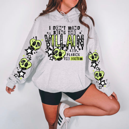 Keep Playing the Victim sweatshirt with sleeve designs  (black ink)