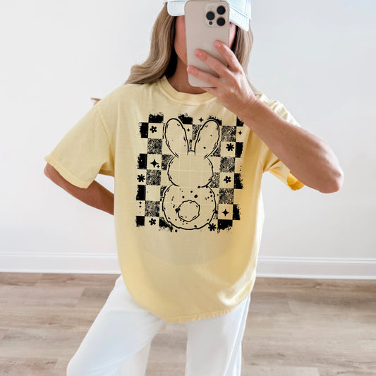 Checker Bunny tee (Black Ink)