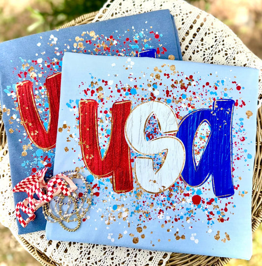 USA Confetti tee