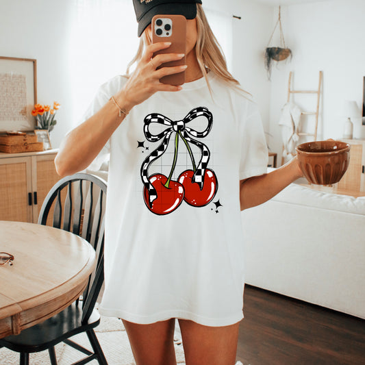 Checker Cherries tee