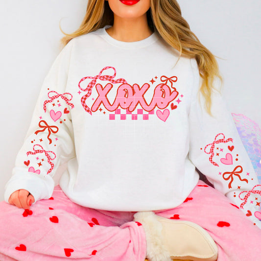 XOXO Bows sweatshirt with sleeve designs