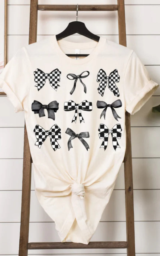 Black & White Coquette Bows t-shirt