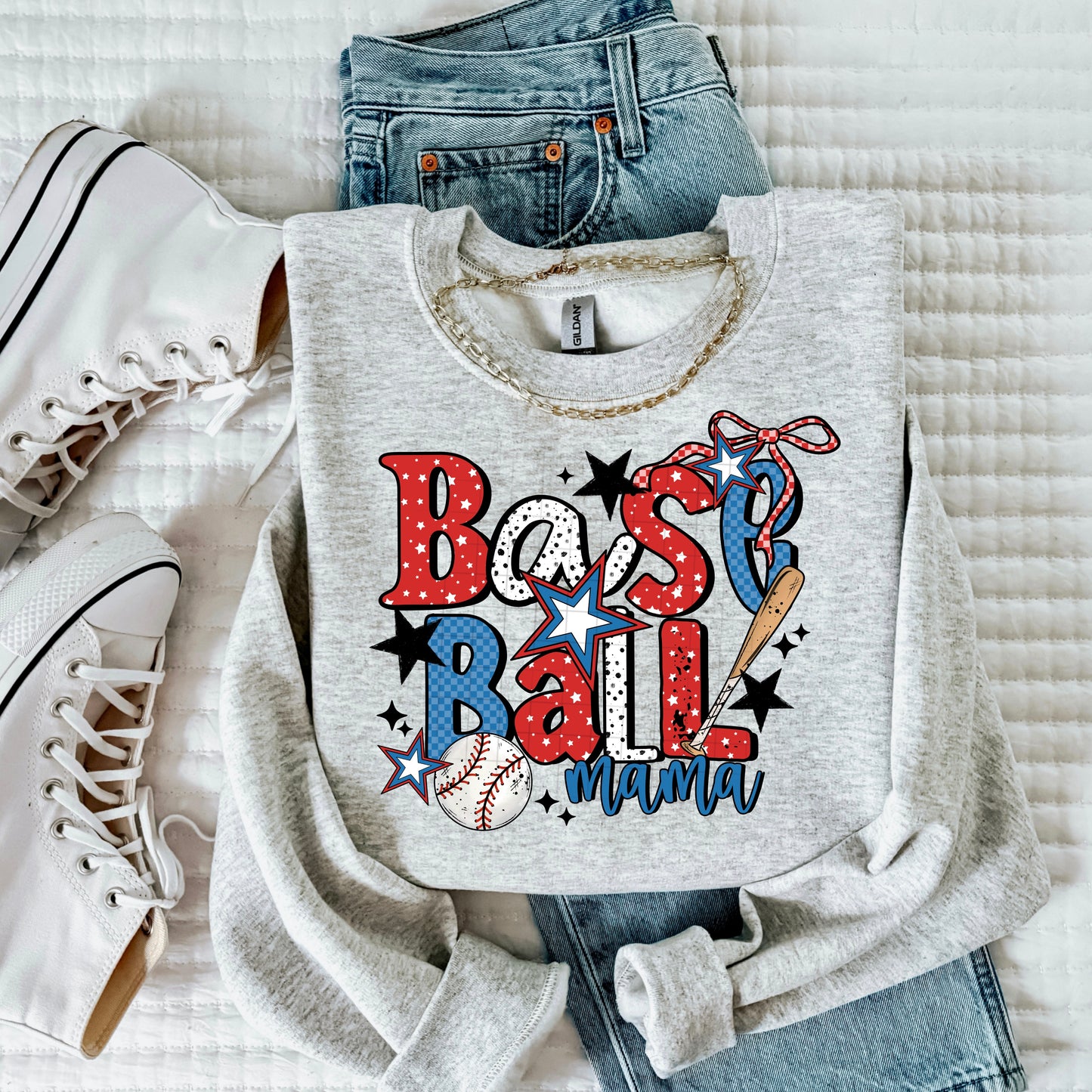 Baseball Mama Polkadot tee