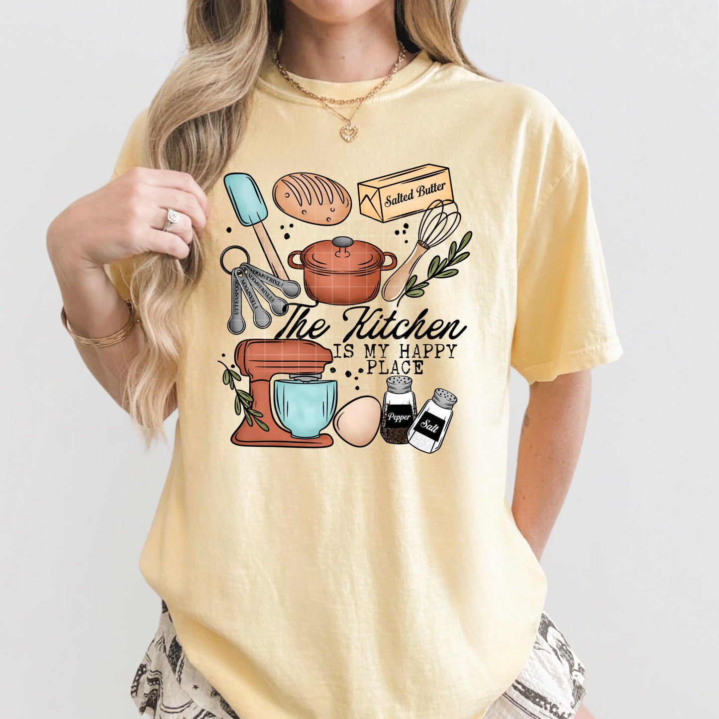 The Kitchen is my Happy Place tee (Black Ink)