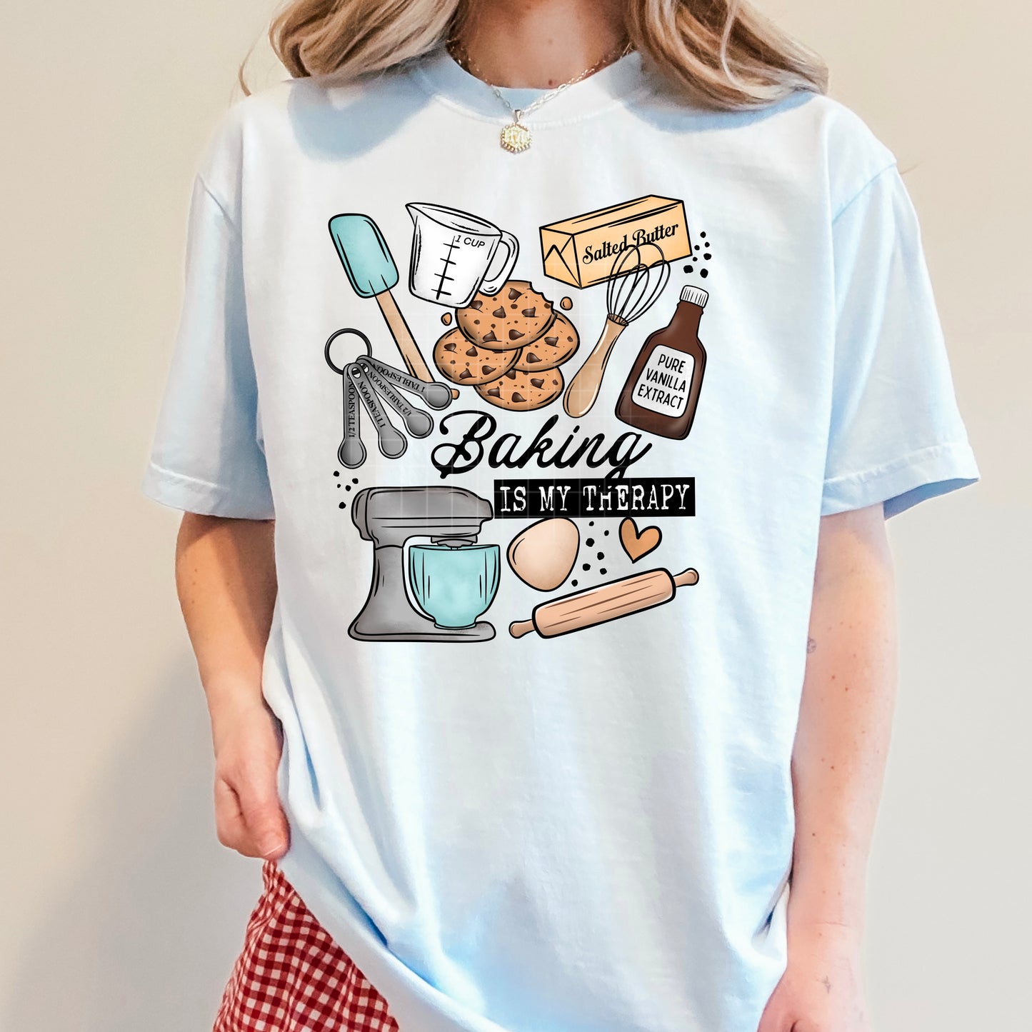 Baking is my Therapy tee (Black Ink)