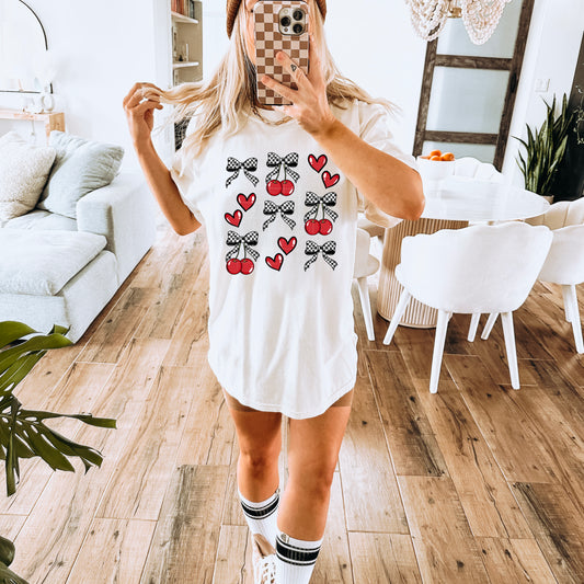 Cherries & Bows Coquette tee