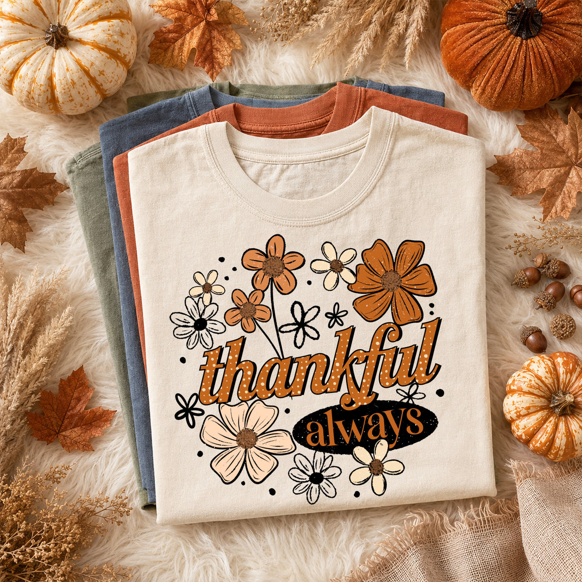Retro Thankful Always tee
