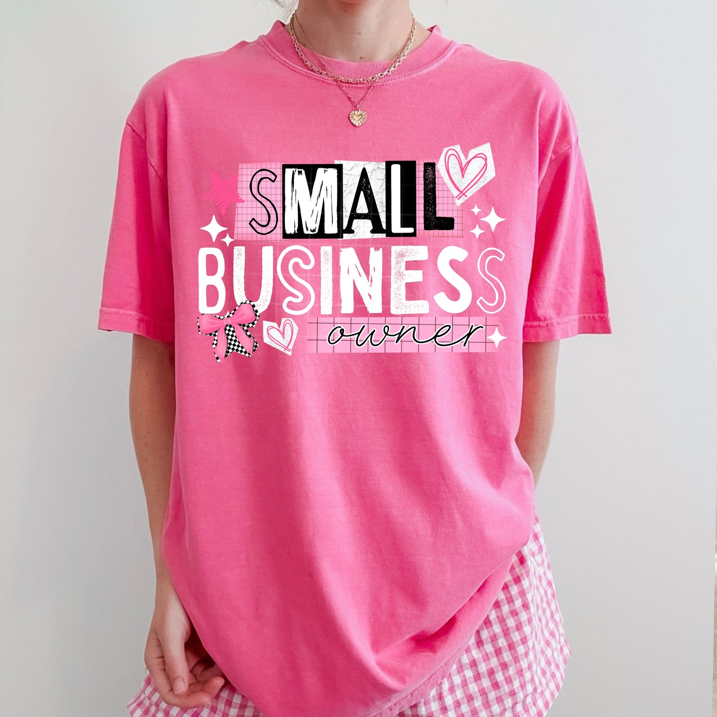 Small Business Owner hearts (White Ink)