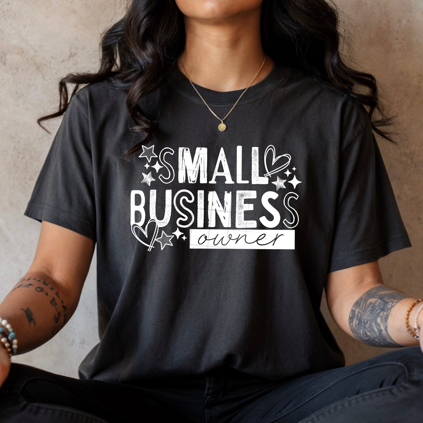 Small Business Owner hearts (White Ink)
